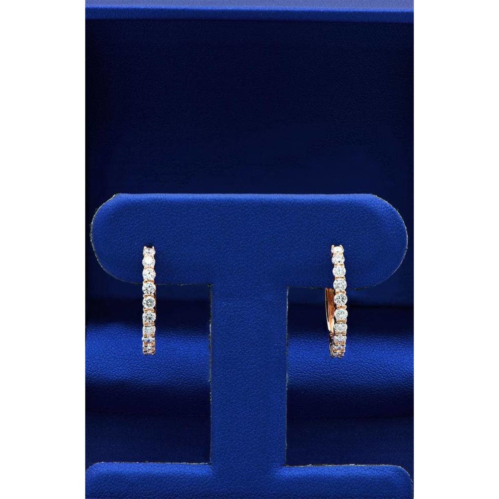 1 ctw lab grown diamond hoop huggies 14k rose gold